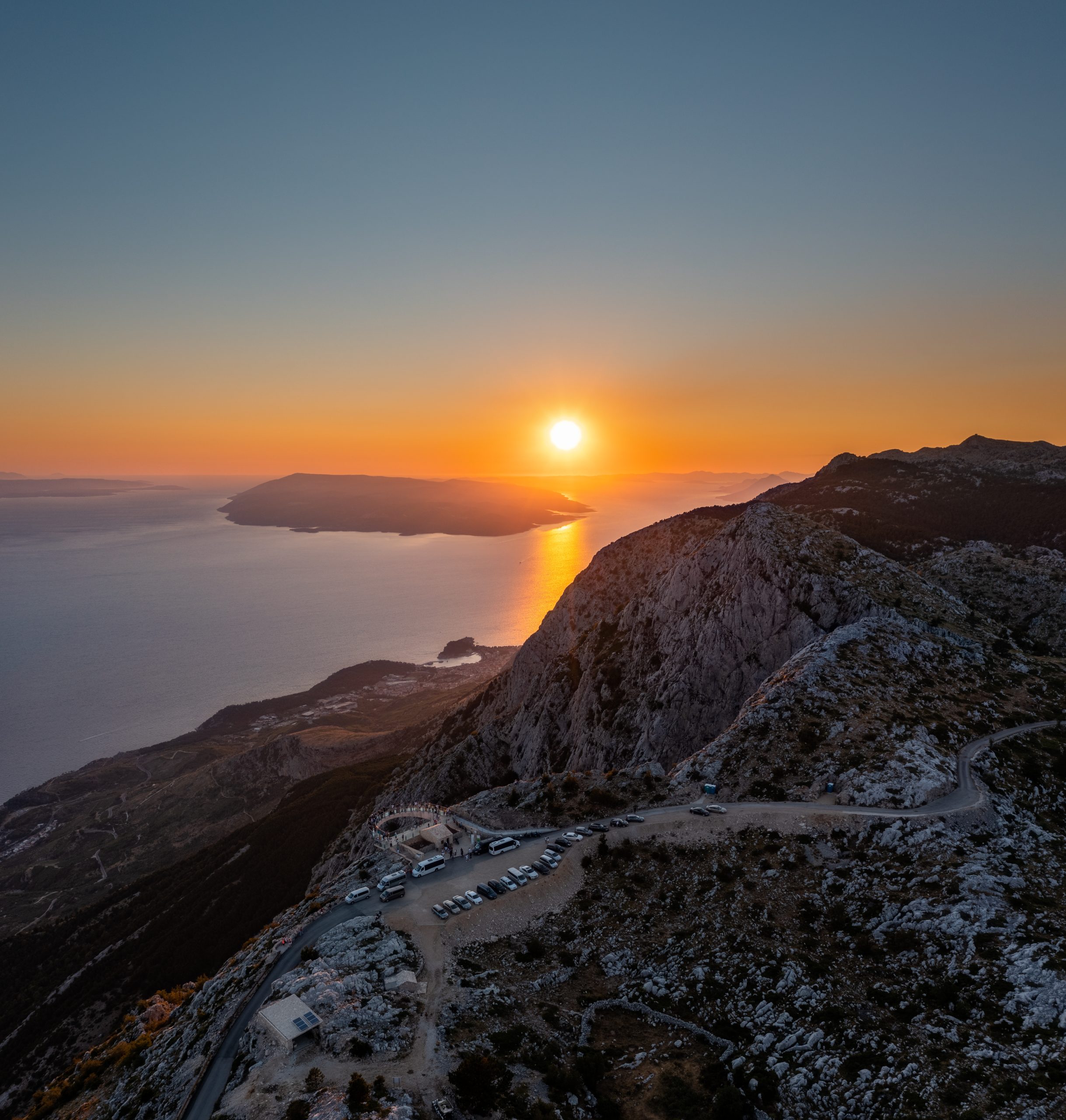 Sunset,Over,The,Adriatic,Sea,With,Biokovo,Skywalk,In,The